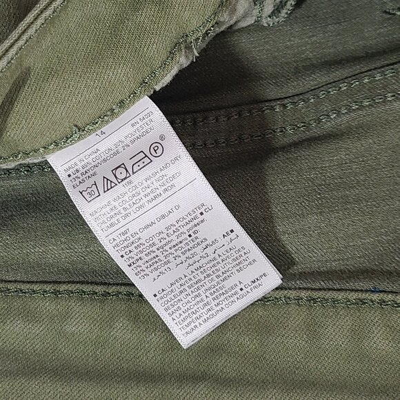Old Navy Size 14 Rockstar Super Skinny Stretch Mid Rise Olive Green Denim Jeans - Picture 9 of 11
